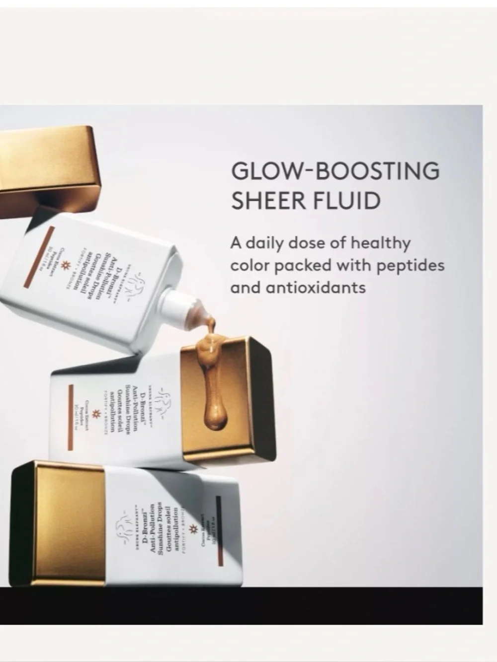 Drunk Elephant D-Bronzi Anti-Pollution Bronzing Drops with Peptides nwt